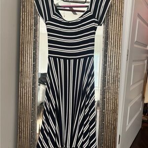 Loft, Striped Navy and White Dress,  XS